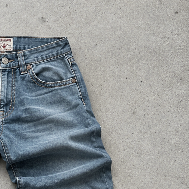 Y2K True Religion Jeans Light Blue Limited Stitched Logo (M)