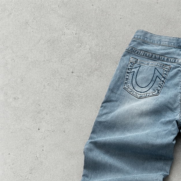 Y2K True Religion Jeans Light Blue Limited Stitched Logo (M)