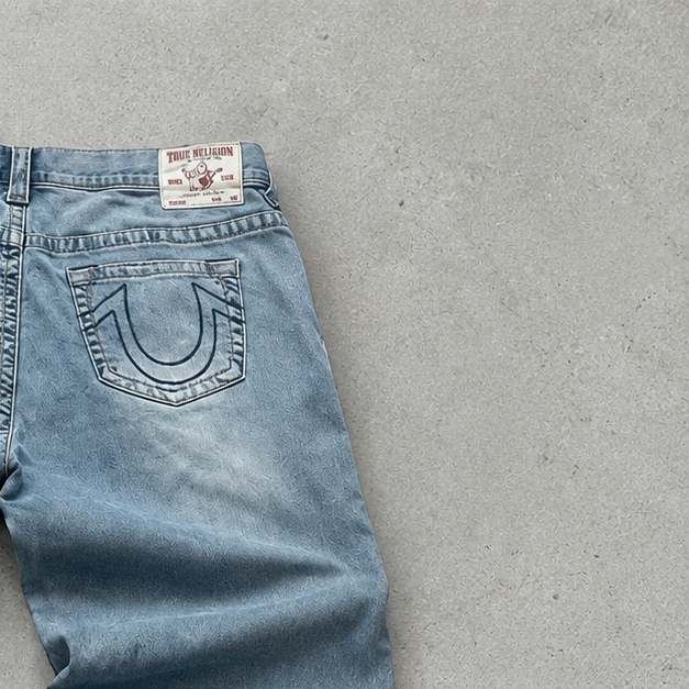 Y2K True Religion Jeans Light Blue Limited Stitched Logo (M)