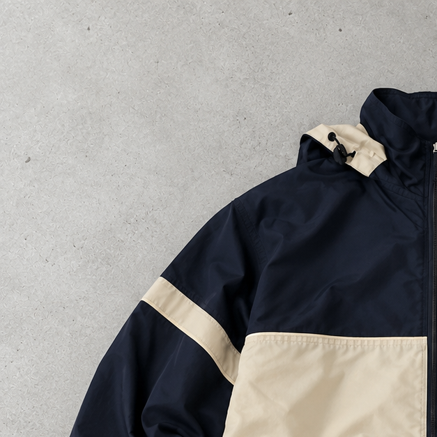 Champion Jacket Marineblau, Creme Rare (S)
