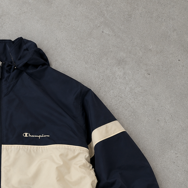 Champion Jacket Marineblau, Creme Rare (S)