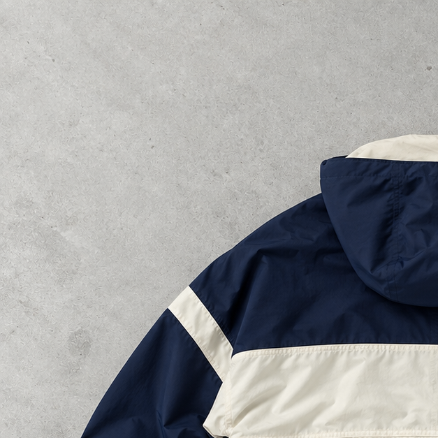 Champion Jacket Marineblau, Creme Rare (S)