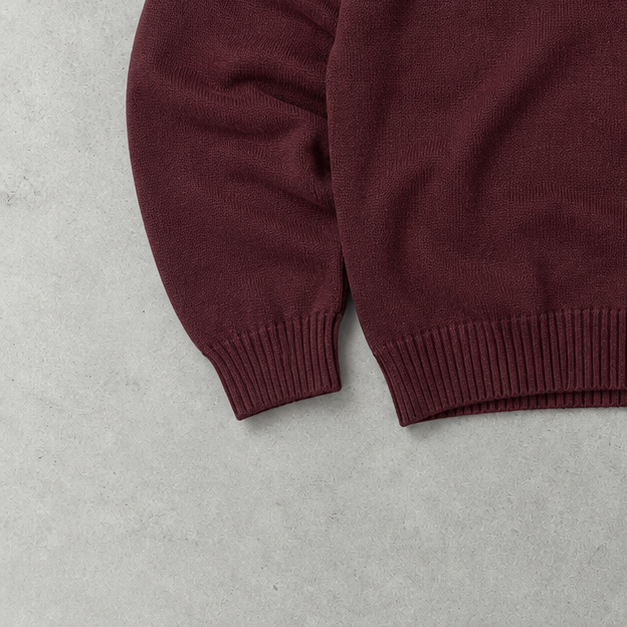 Ralph Lauren Sweater Burgunderrot Rare (M) Stitched Logo