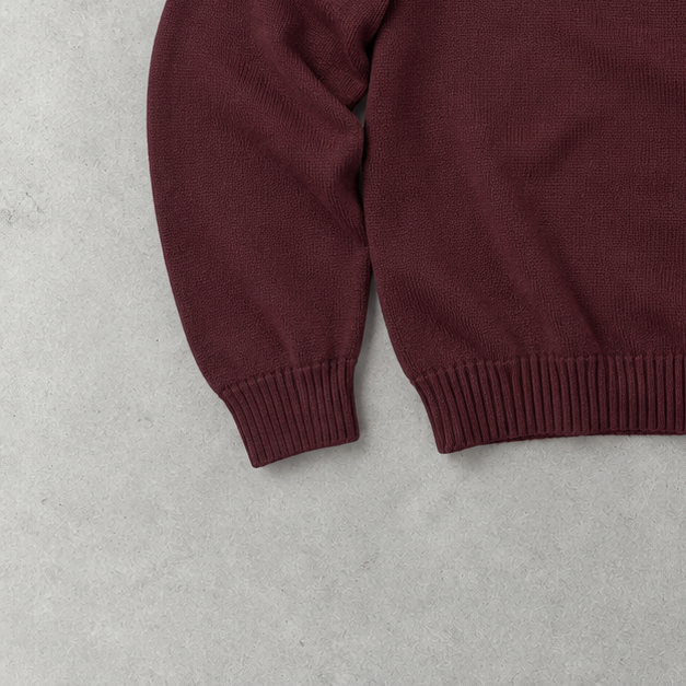 Ralph Lauren Sweater Burgunderrot Rare (M) Stitched Logo