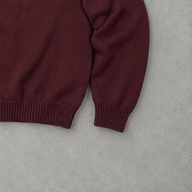 Ralph Lauren Sweater Burgunderrot Rare (M) Stitched Logo