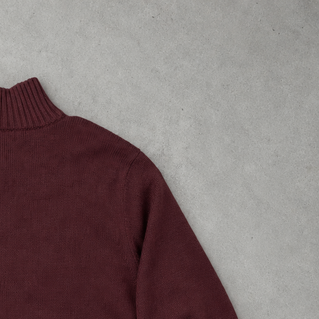Ralph Lauren Sweater Burgunderrot Rare (M) Stitched Logo