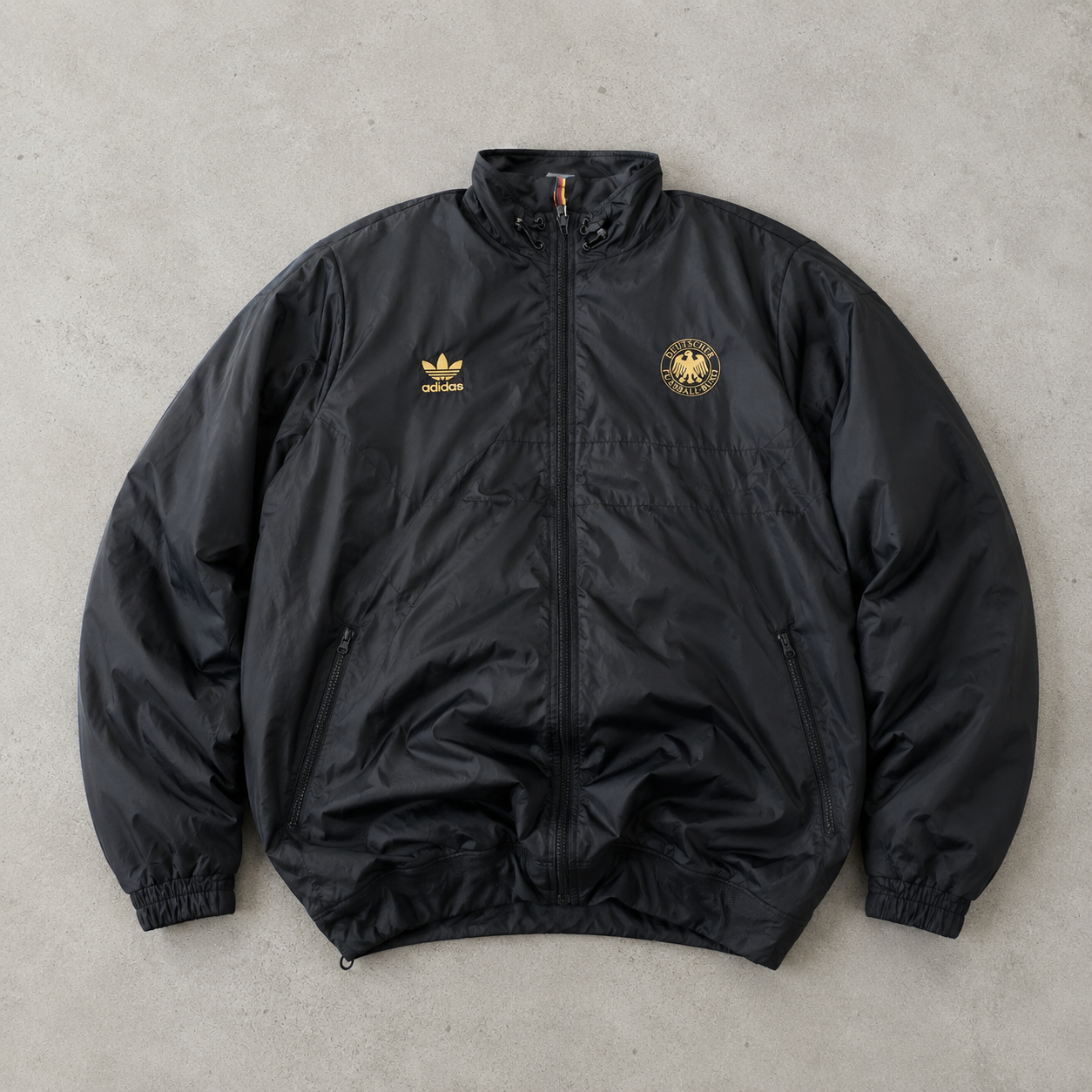 Germany Football Adidas Windbreaker Schwarz Rare (M) Stitched Logo