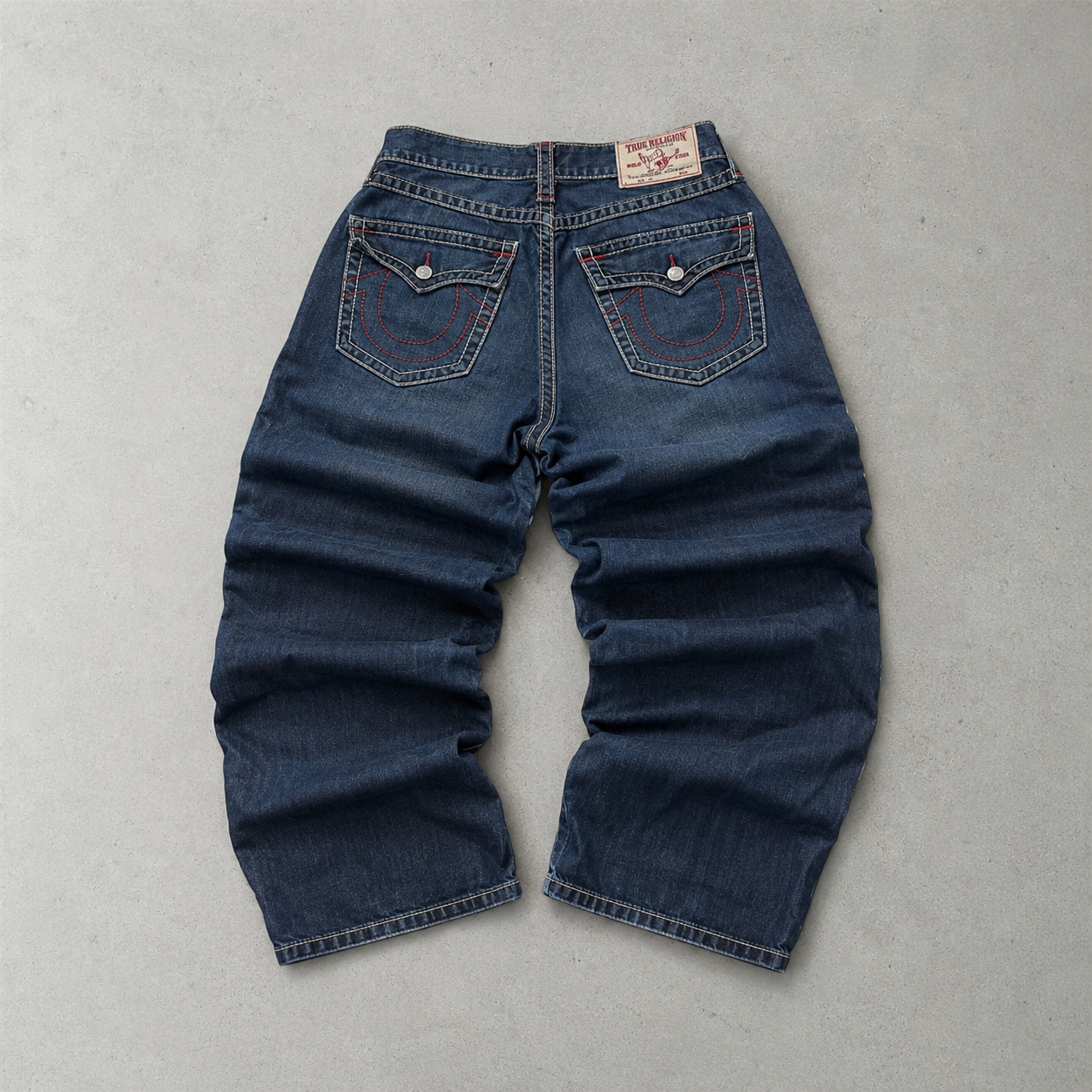 Y2K True Religion Jeans Marineblau, Rot Limited (W31 | DE 46)