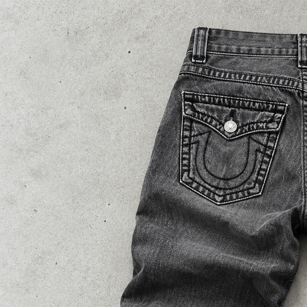 Y2K True Religion Straight Fit Jeans Black Limited (M)