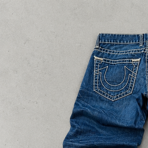 Y2K True Religion Jeans Blau, Weiß Limited (M)