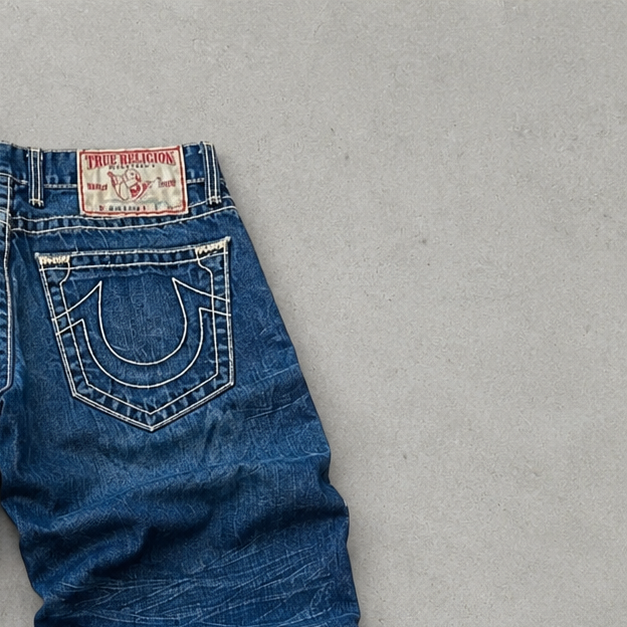 Y2K True Religion Jeans Blau, Weiß Limited (M)
