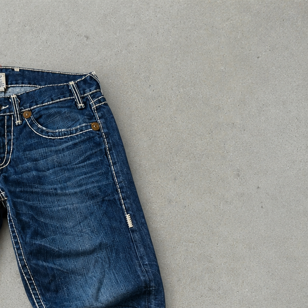 Y2K True Religion Jeans Blau, Weiß Limited (M)