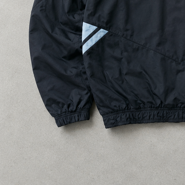 Juventus Turin 80s 90s Y2K Adidas Rain Jacket Schwarz, Gelb Limited (Size XL)