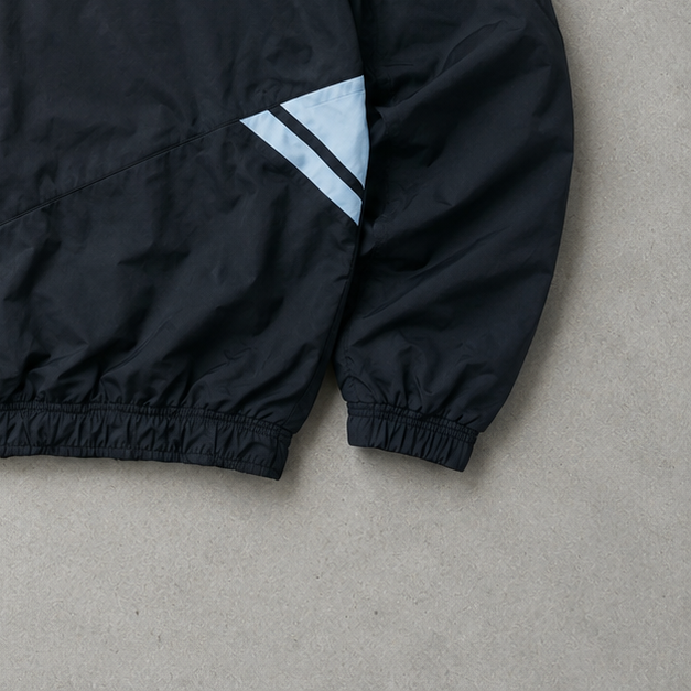Juventus Turin 80s 90s Y2K Adidas Rain Jacket Schwarz, Gelb Limited (Size XL)
