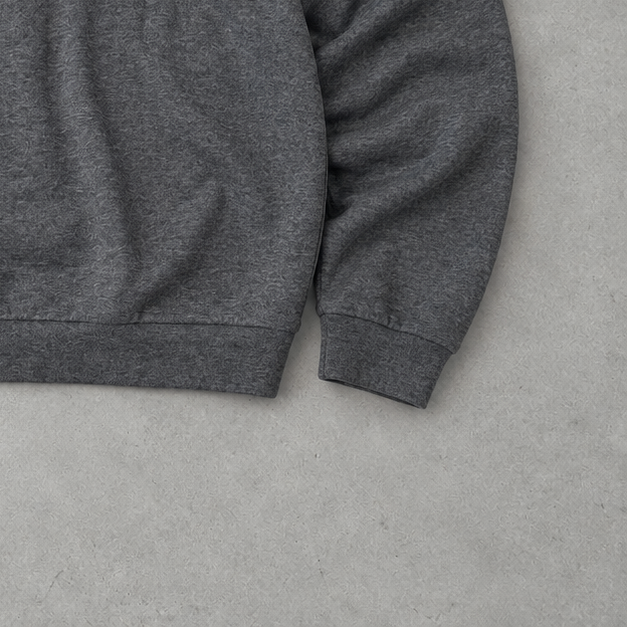 Ralph Lauren Half-Zip Sweater Grau Rare (L) Stitched Logo