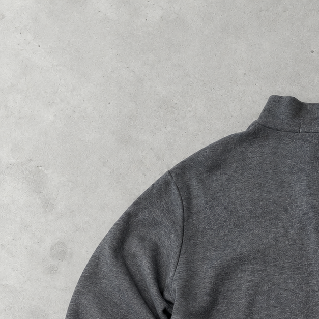 Ralph Lauren Half-Zip Sweater Grau Rare (L) Stitched Logo