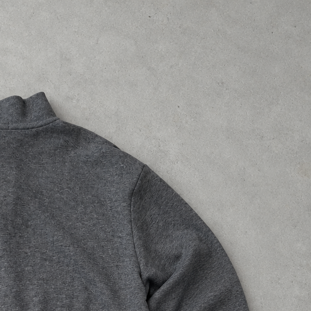 Ralph Lauren Half-Zip Sweater Grau Rare (L) Stitched Logo