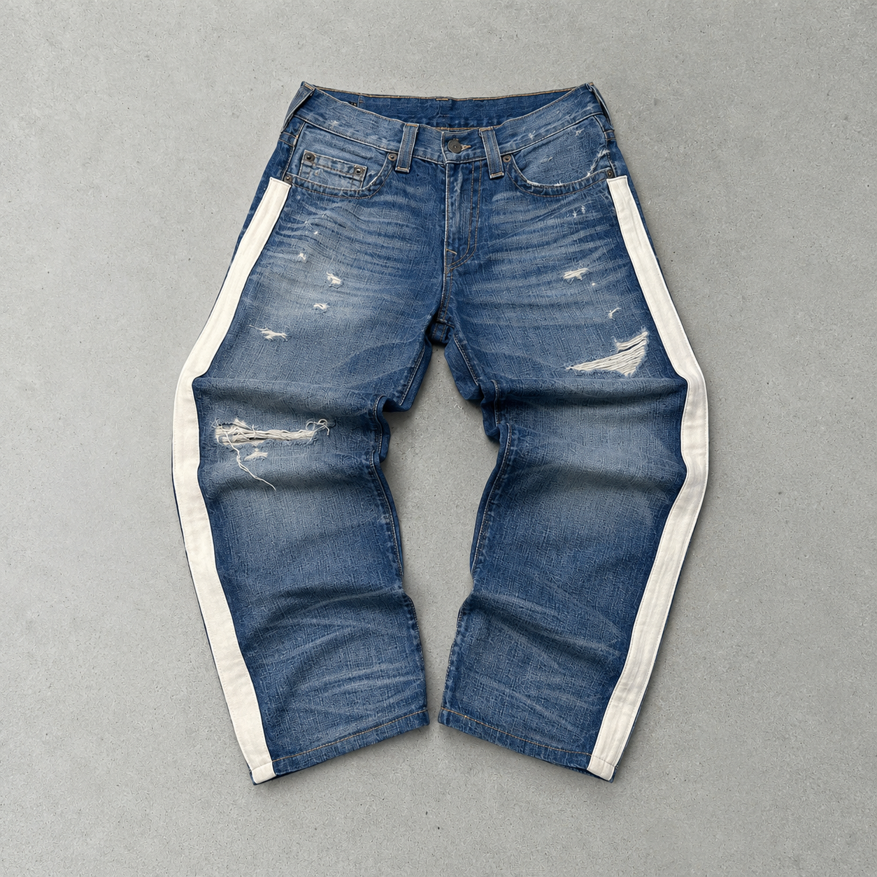 Y2K True Religion Jeans Blau, Weiß Rare (L)
