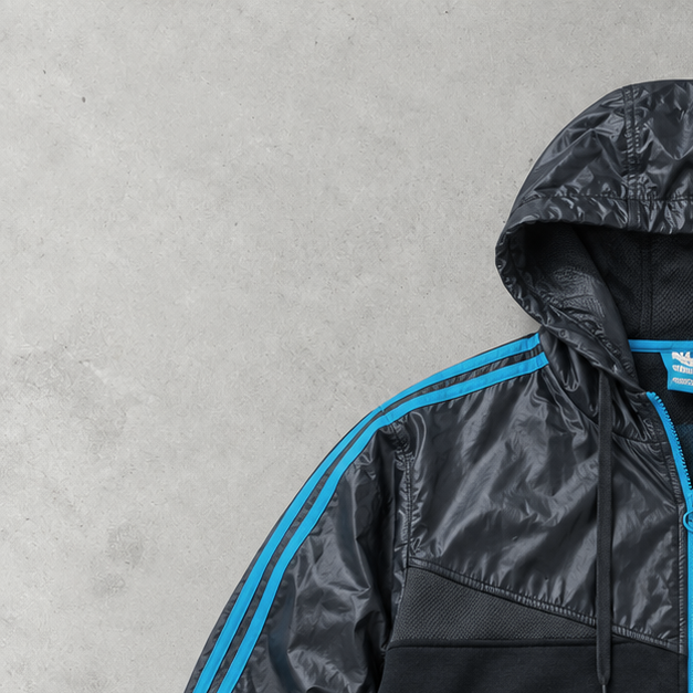 adidas Jacket Schwarz, Blau Rare (M)