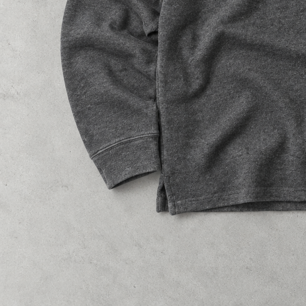 Ralph Lauren Half-Zip Sweater Grau Rare (L) Stitched Logo