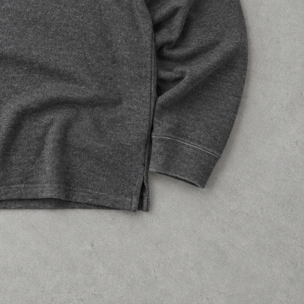 Ralph Lauren Half-Zip Sweater Grau Rare (L) Stitched Logo