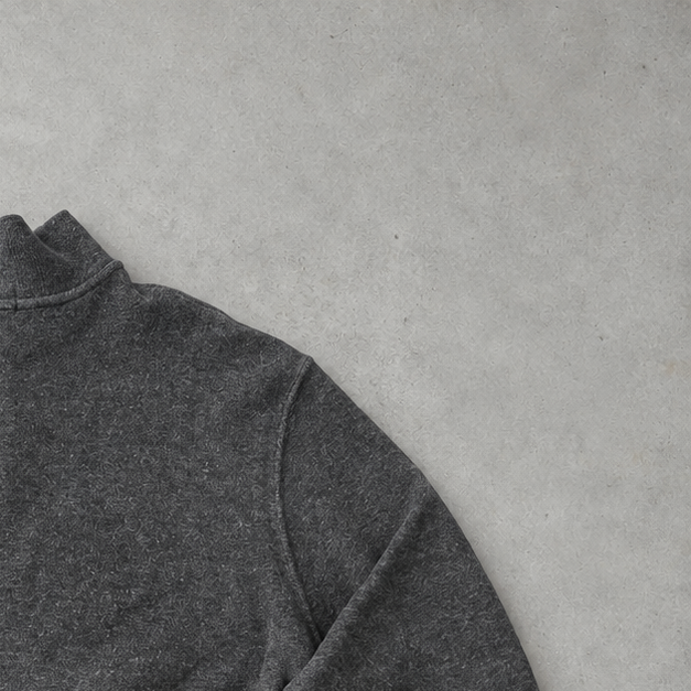 Ralph Lauren Half-Zip Sweater Grau Rare (L) Stitched Logo