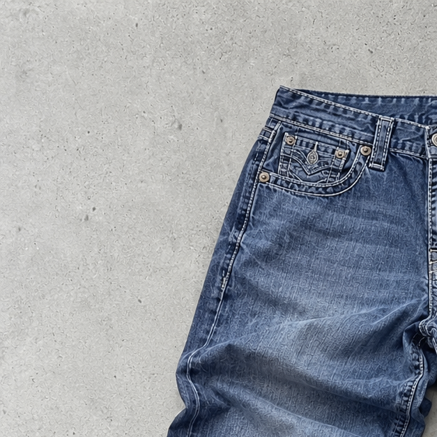 Y2K True Religion Bootcut Jeans Blue Rare Stitched Logo (W34 | DE 50)
