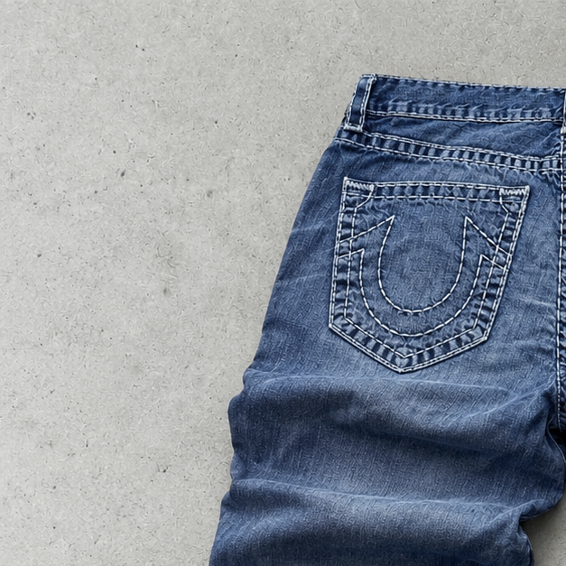 Y2K True Religion Bootcut Jeans Blue Rare Stitched Logo (W34 | DE 50)