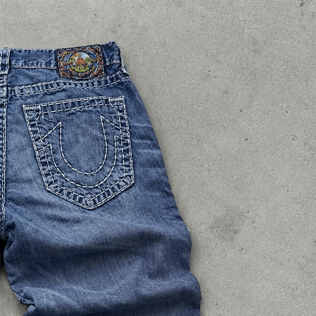 Y2K True Religion Bootcut Jeans Blue Rare Stitched Logo (W34 | DE 50)