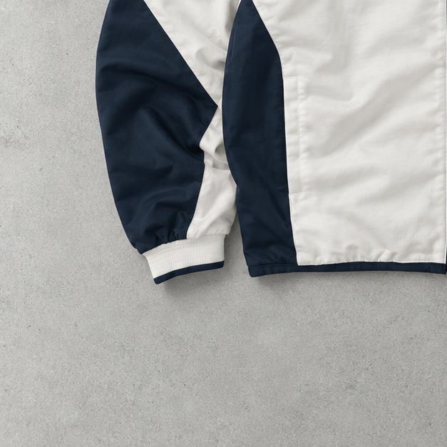 Y2K Reebok Track Jacket Weiß, Dunkelgrün Limited Stitched Logo (L)