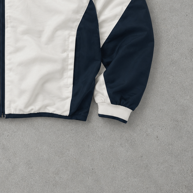 Y2K Reebok Track Jacket Weiß, Dunkelgrün Limited Stitched Logo (L)