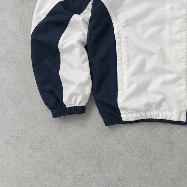 Y2K Reebok Track Jacket Weiß, Dunkelgrün Limited Stitched Logo (L)