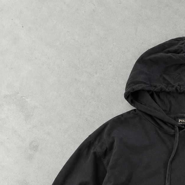 Ralph Lauren Hoodie Schwarz Stitched Logo Rare (L)