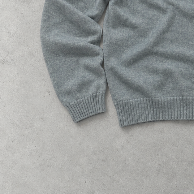 Ralph Lauren Half-Zip Sweater Grau Rare (L) Stitched Logo