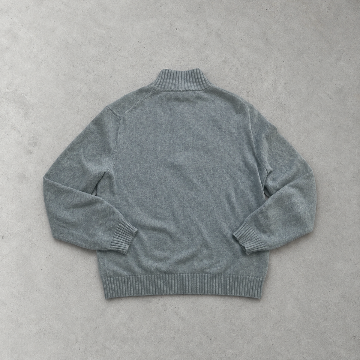 Ralph Lauren Half-Zip Sweater Grau Rare (L) Stitched Logo