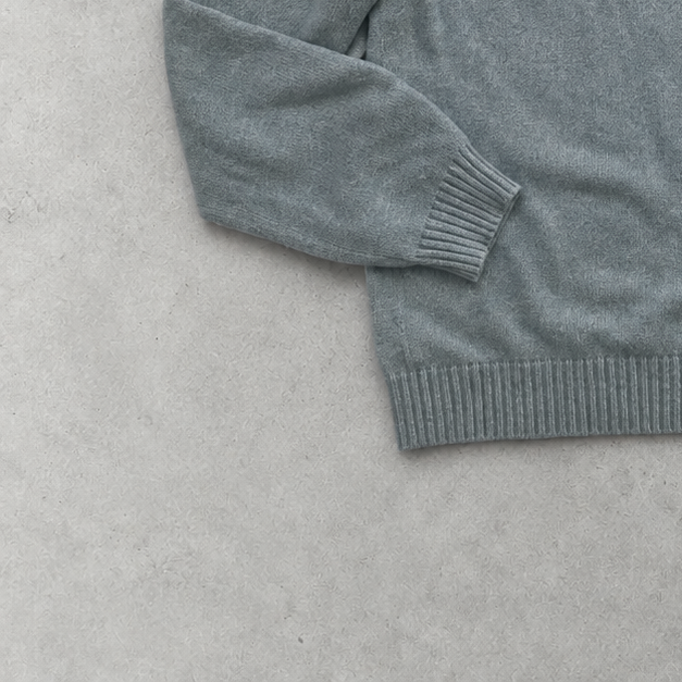 Ralph Lauren Half-Zip Sweater Grau Rare (L) Stitched Logo