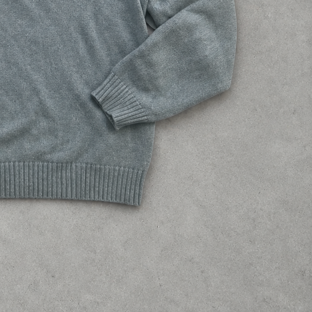 Ralph Lauren Half-Zip Sweater Grau Rare (L) Stitched Logo
