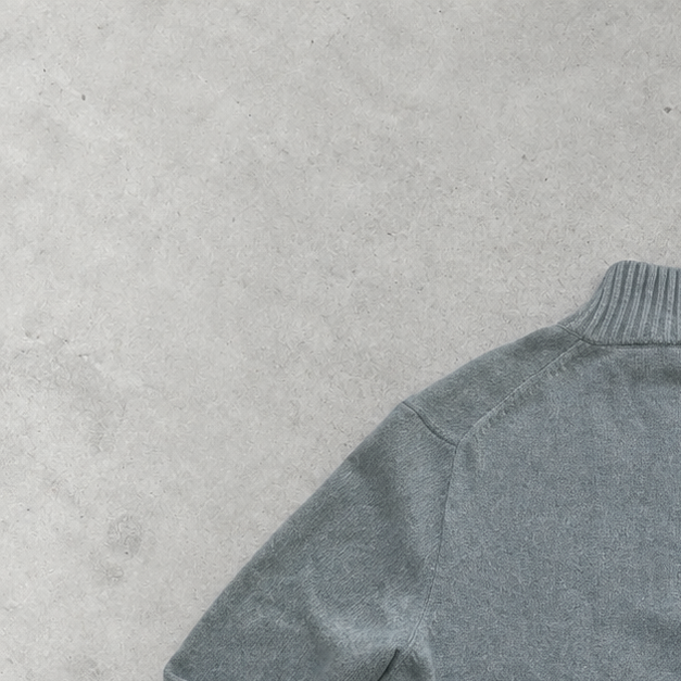 Ralph Lauren Half-Zip Sweater Grau Rare (L) Stitched Logo