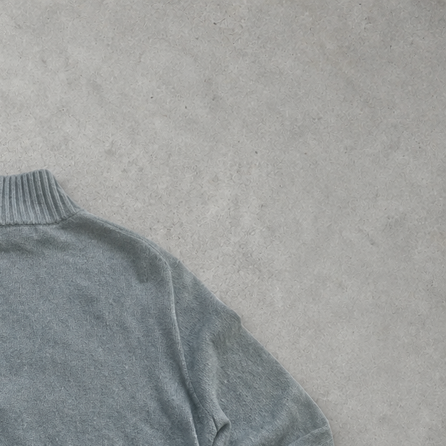 Ralph Lauren Half-Zip Sweater Grau Rare (L) Stitched Logo