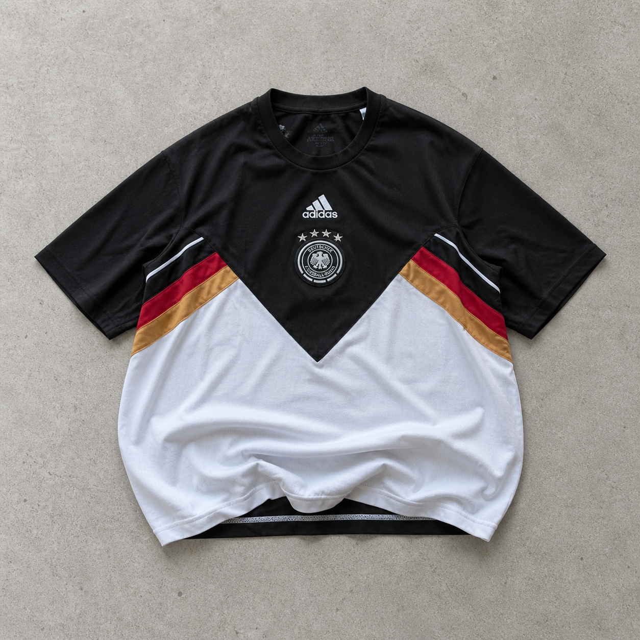 Germany Football Adidas T-Shirt Schwarz, Weiß Rare (M) Stitched Logo