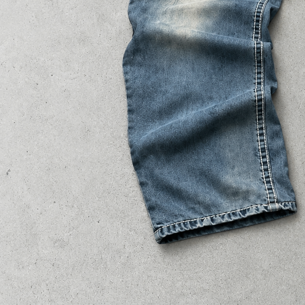 Y2K True Religion Baggy Jeans Blue Rare Stitched Logo (W32 | DE 48)