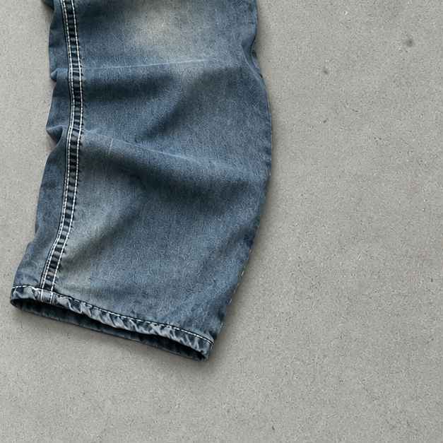 Y2K True Religion Baggy Jeans Blue Rare Stitched Logo (W32 | DE 48)