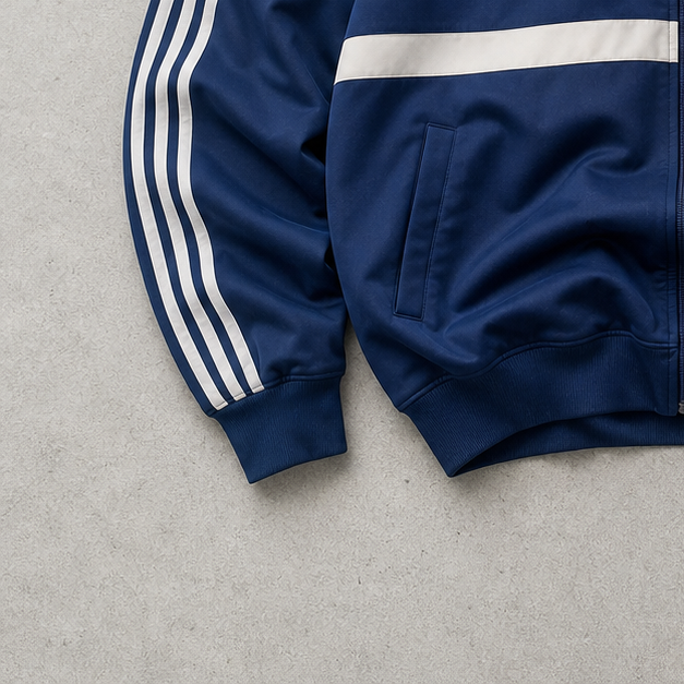 70s Adidas Track Jacket Marineblau, Blau Rare (M) Stitched Logo