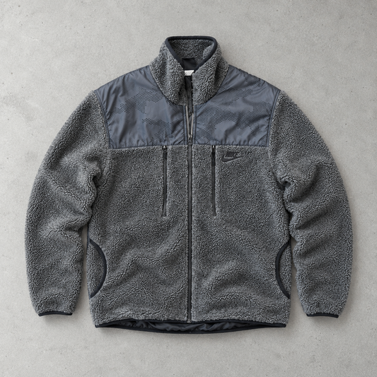 Nike Fleece Jacket Grau, Schwarz Rare Stitched Logo (M)