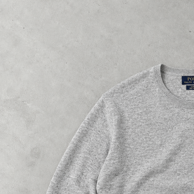 Ralph Lauren Sweater Grau Rare (M) Stitched Logo