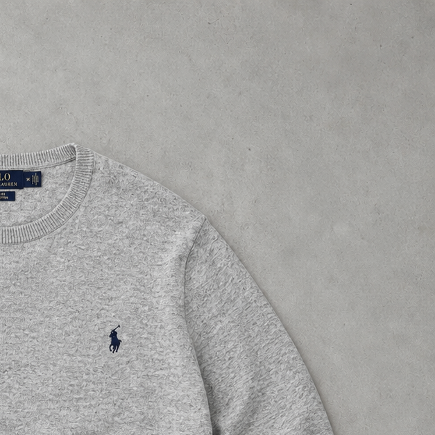 Ralph Lauren Sweater Grau Rare (M) Stitched Logo