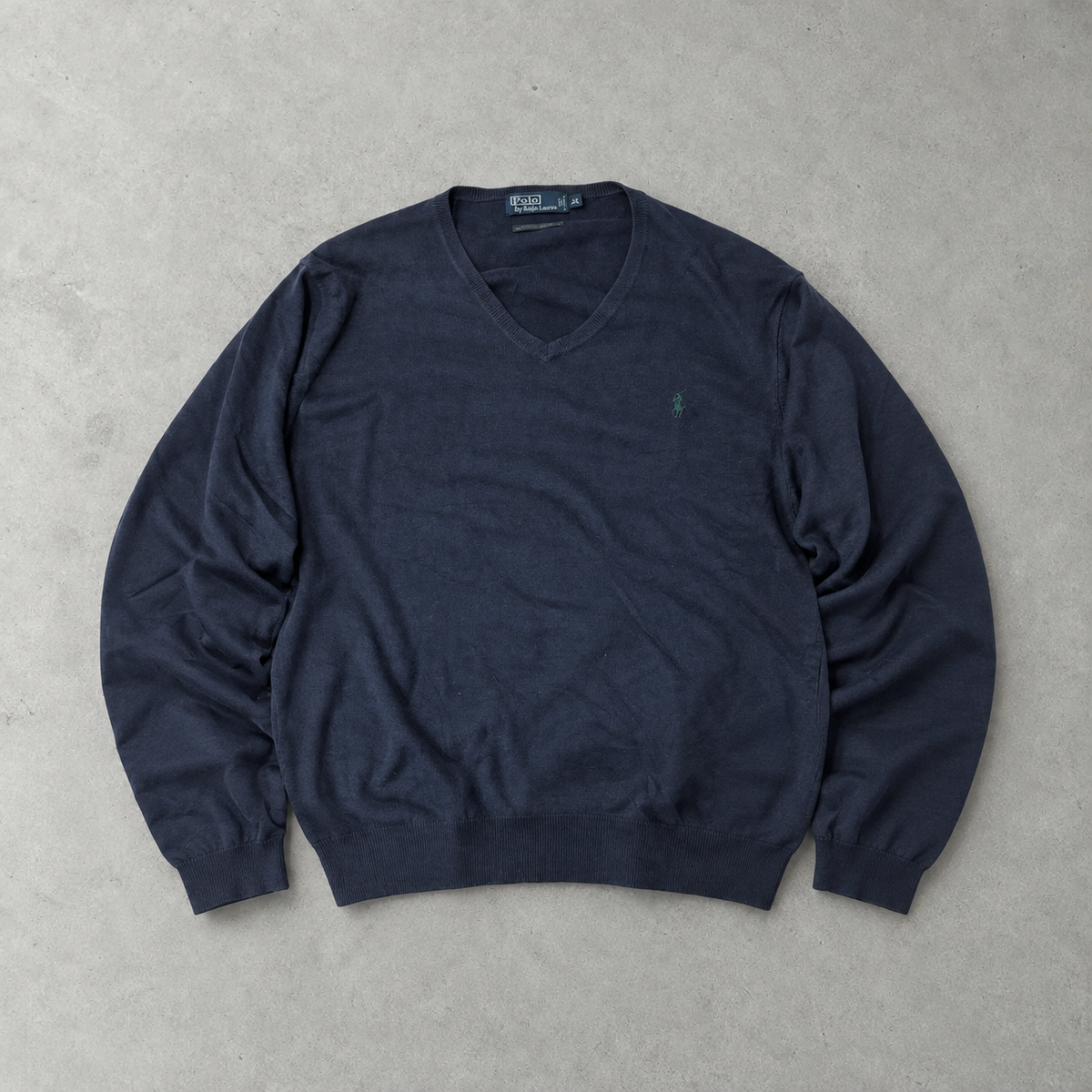 Polo Ralph Lauren Sweater Marineblau Rare (XL) Stitched Logo