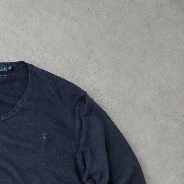 Polo Ralph Lauren Sweater Marineblau Rare (XL) Stitched Logo