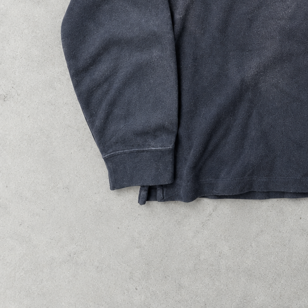 Ralph Lauren Half-Zip Sweater Marineblau Rare (XXL) Stitched Logo