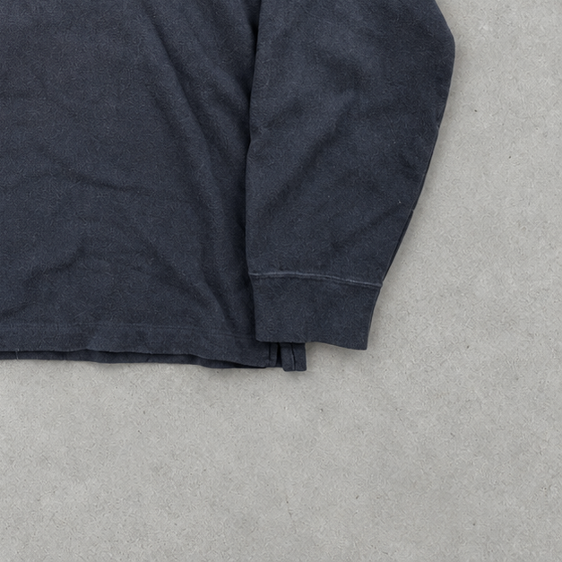 Ralph Lauren Half-Zip Sweater Marineblau Rare (XXL) Stitched Logo